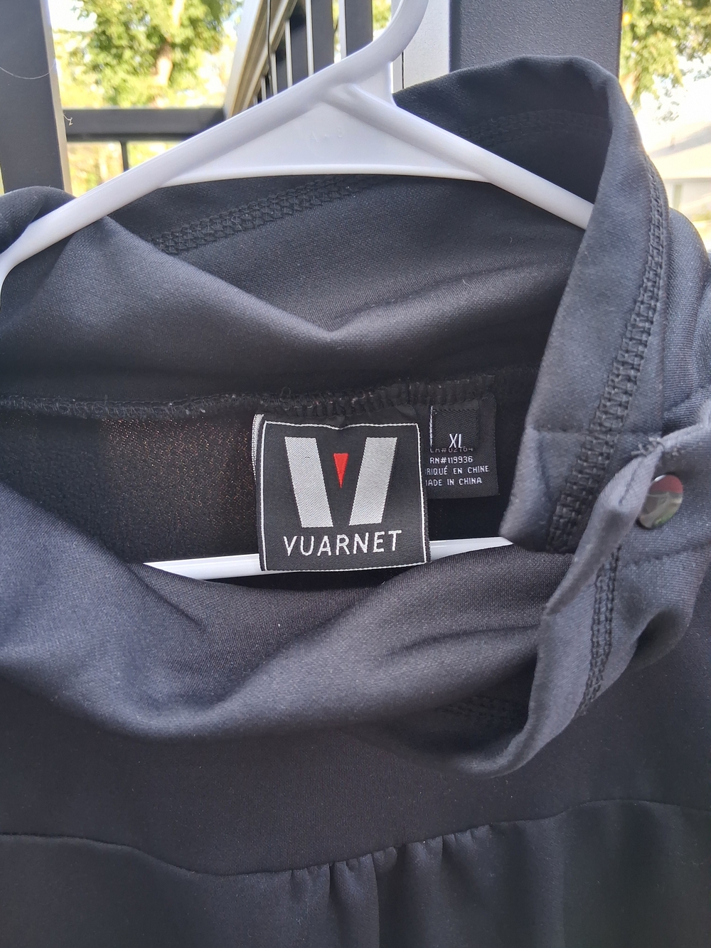 Vuarnet France Black High Neck Snap Athleisure Pullover Top -SIze XL